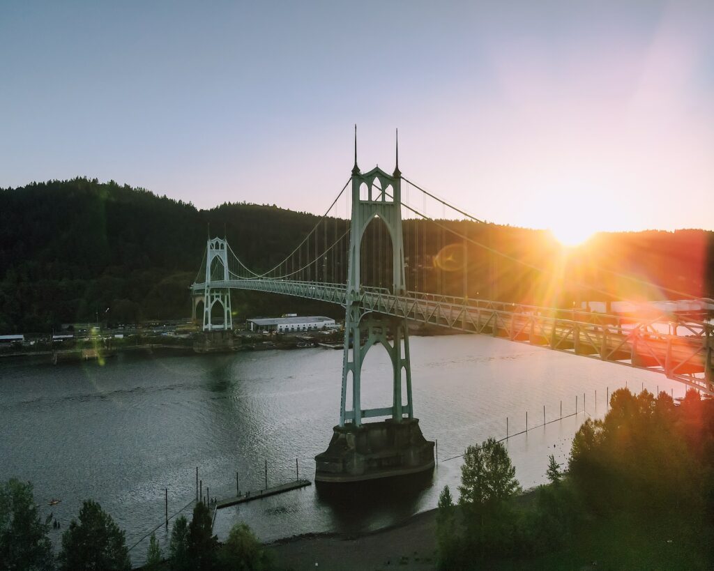St Johns Bridge, moving to Portland, Oregon
