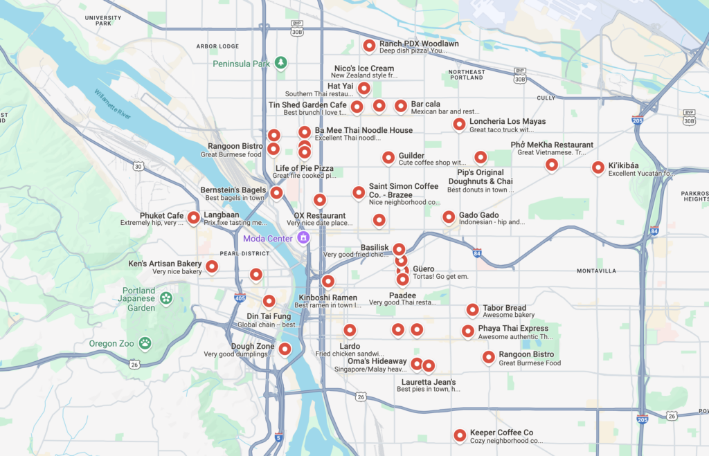 Portland Recommended Restaurants